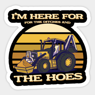 Funny Construction Worker Truck Hoe Driver Sticker